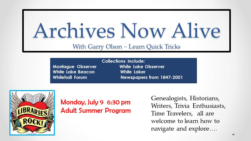 Archives Now Alive July 2018