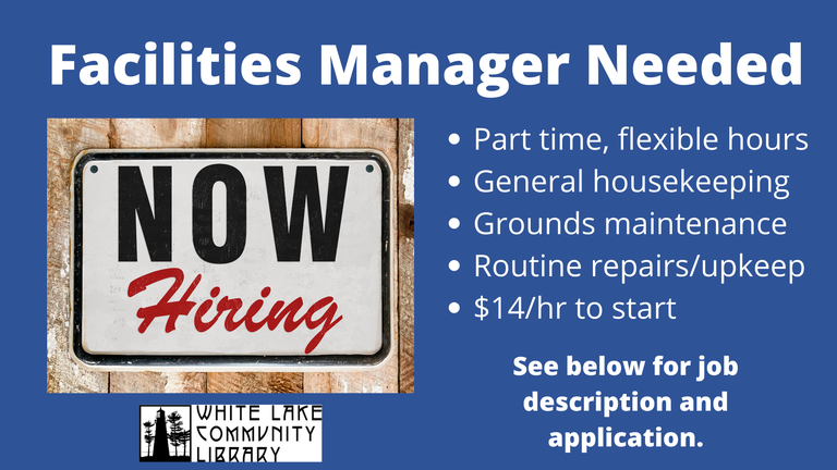 Facilities Manager see below
