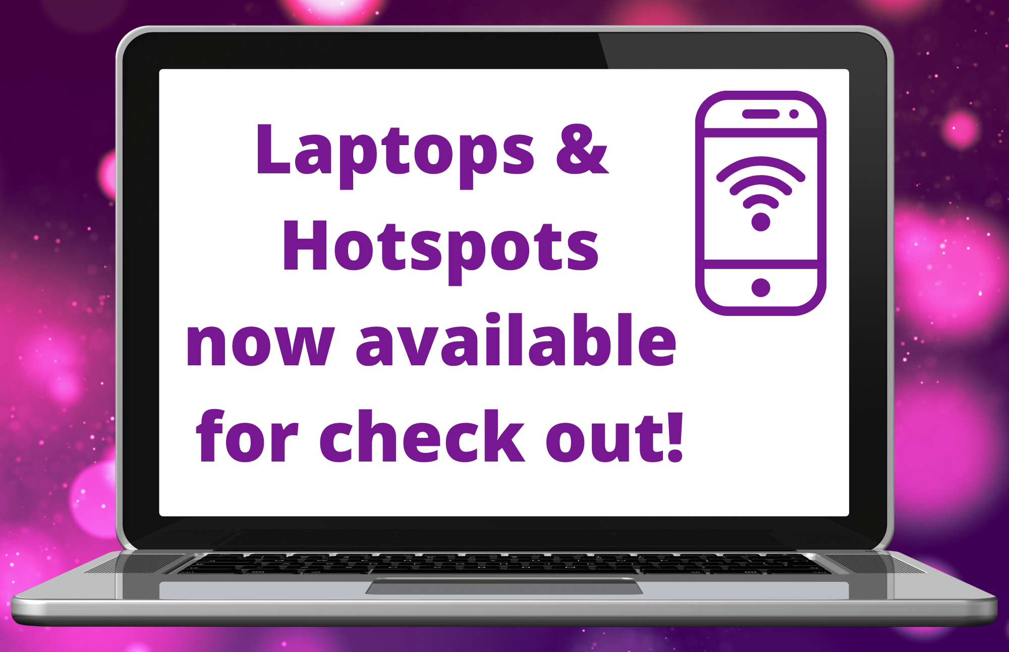 Laptops and hotspots purple