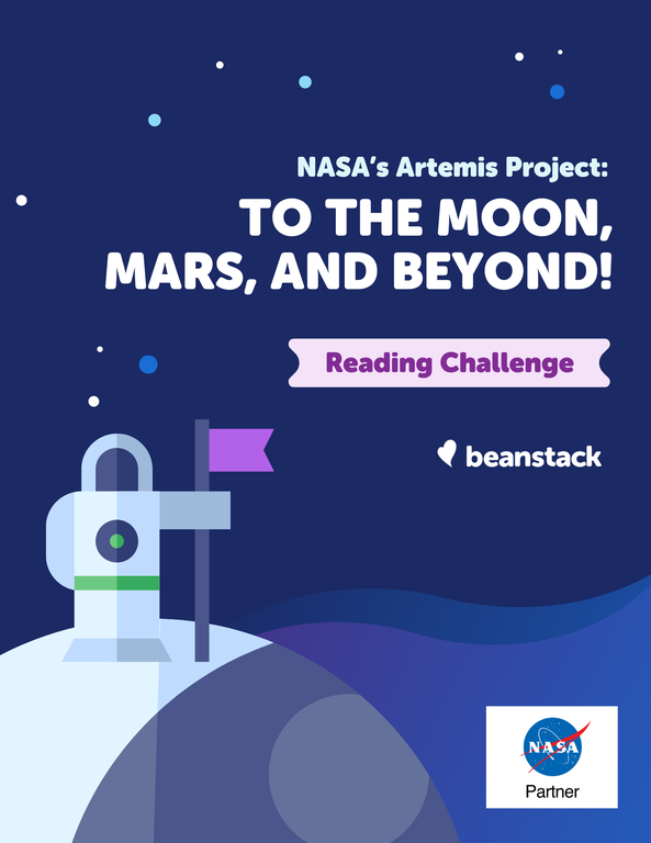 man on the moon image with text about the Artemis project - To the Moon, Mars, and Beyond" 