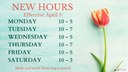 NEW HOURS APRIL 2021